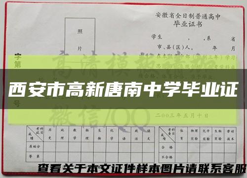 西安市高新唐南中学毕业证缩略图
