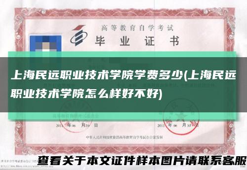 上海民远职业技术学院学费多少(上海民远职业技术学院怎么样好不好)缩略图