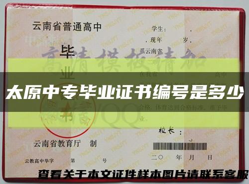 太原中专毕业证书编号是多少缩略图