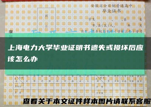 上海电力大学毕业证明书遗失或损坏后应该怎么办缩略图
