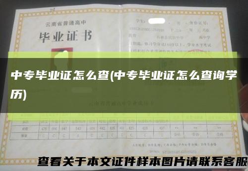 中专毕业证怎么查(中专毕业证怎么查询学历)缩略图