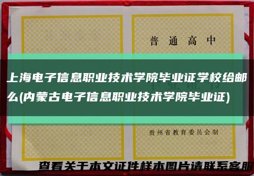 上海电子信息职业技术学院毕业证学校给邮么(内蒙古电子信息职业技术学院毕业证)缩略图