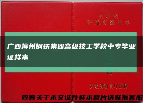 广西柳州钢铁集团高级技工学校中专毕业证样本缩略图