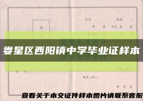 娄星区西阳镇中学毕业证样本缩略图