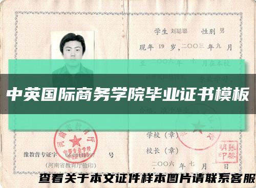 中英国际商务学院毕业证书模板缩略图