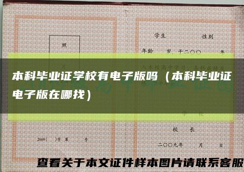 本科毕业证学校有电子版吗（本科毕业证电子版在哪找）缩略图