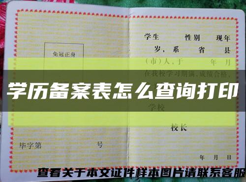 学历备案表怎么查询打印缩略图