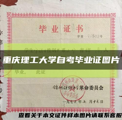 重庆理工大学自考毕业证图片缩略图