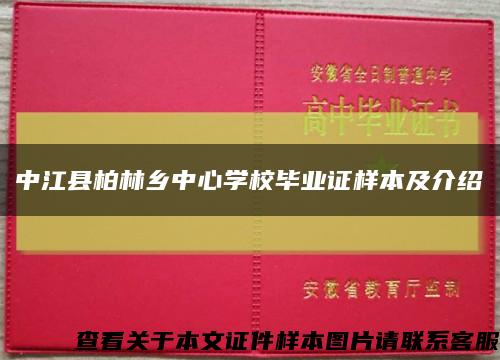 中江县柏林乡中心学校毕业证样本及介绍缩略图