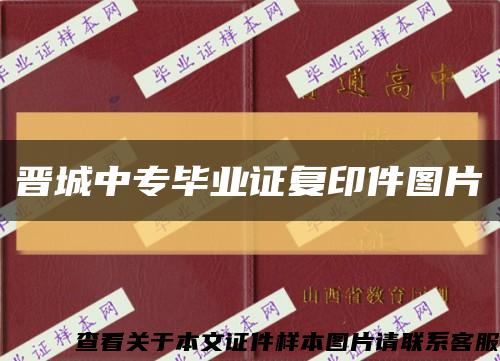 晋城中专毕业证复印件图片缩略图