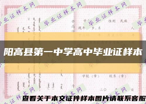 阳高县第一中学高中毕业证样本缩略图