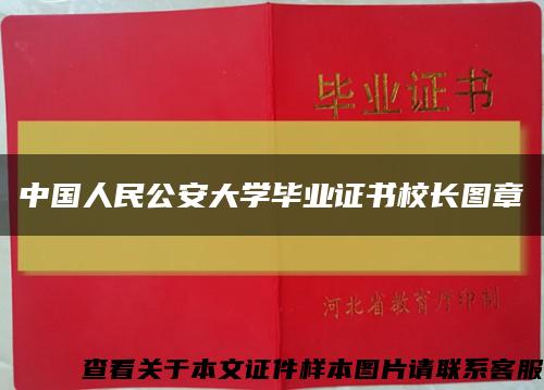 中国人民公安大学毕业证书校长图章缩略图