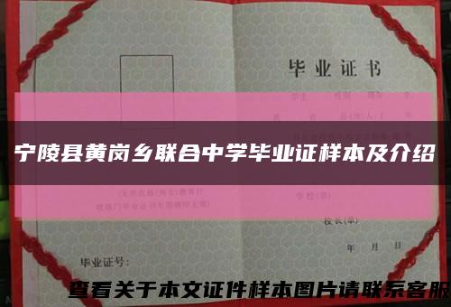 宁陵县黄岗乡联合中学毕业证样本及介绍缩略图
