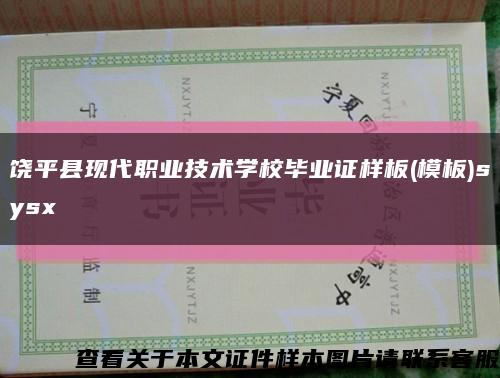 饶平县现代职业技术学校毕业证样板(模板)sysx缩略图