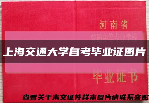 上海交通大学自考毕业证图片缩略图
