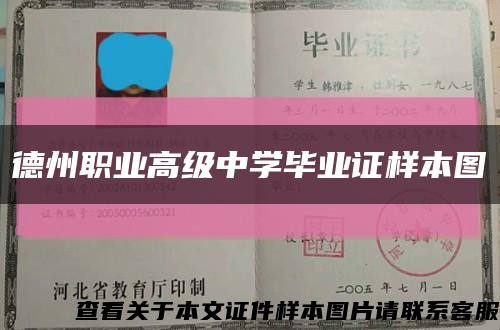 德州职业高级中学毕业证样本图缩略图
