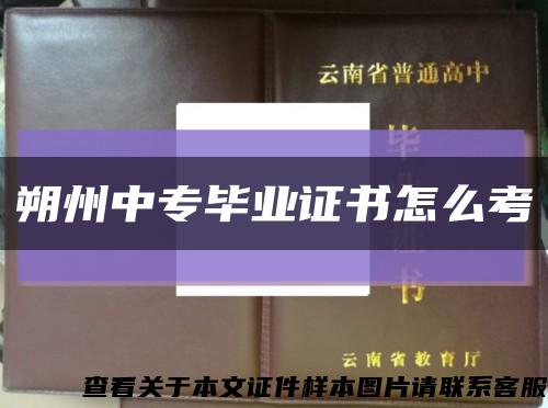 朔州中专毕业证书怎么考缩略图