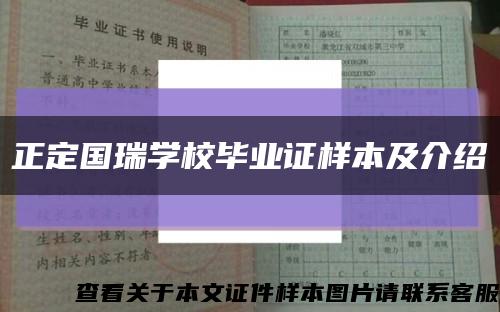 正定国瑞学校毕业证样本及介绍缩略图