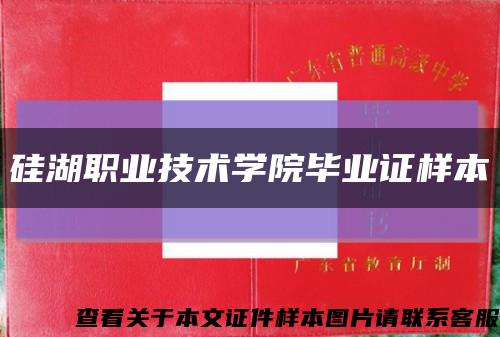 硅湖职业技术学院毕业证样本缩略图