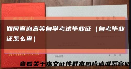如何查询高等自学考试毕业证（自考毕业证怎么查）缩略图