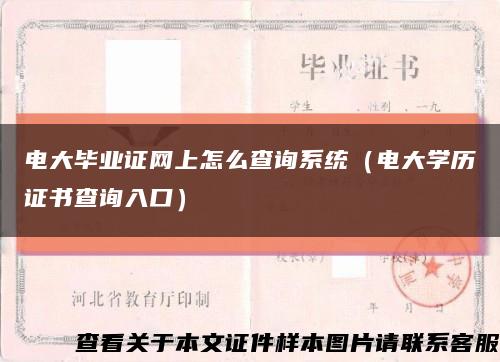 电大毕业证网上怎么查询系统（电大学历证书查询入口）缩略图