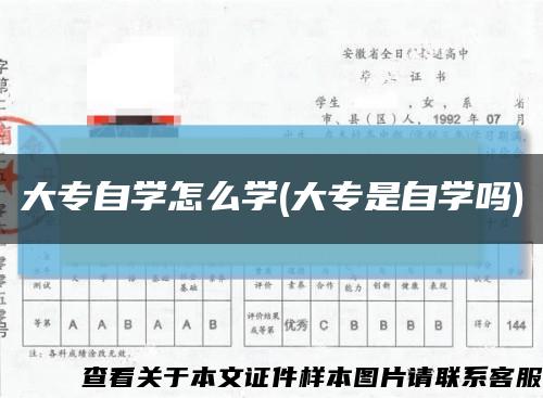 大专自学怎么学(大专是自学吗)缩略图