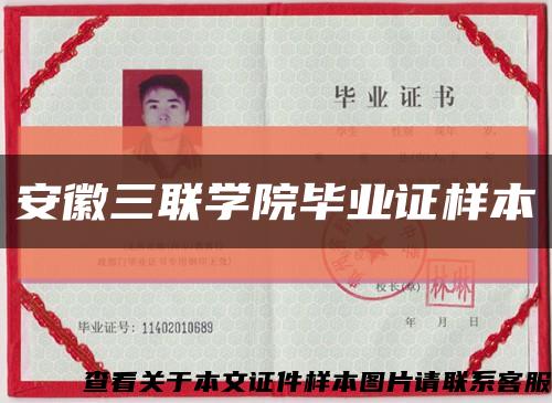 安徽三联学院毕业证样本缩略图