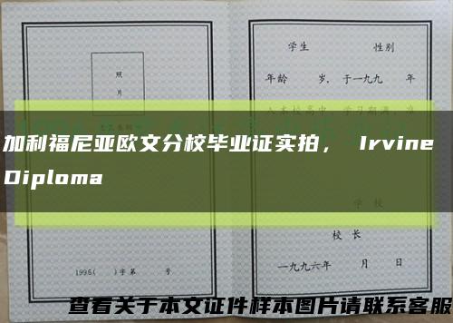 加利福尼亚欧文分校毕业证实拍， Irvine Diploma缩略图
