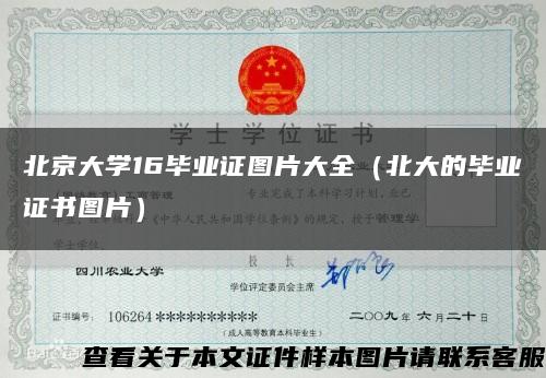北京大学16毕业证图片大全（北大的毕业证书图片）缩略图