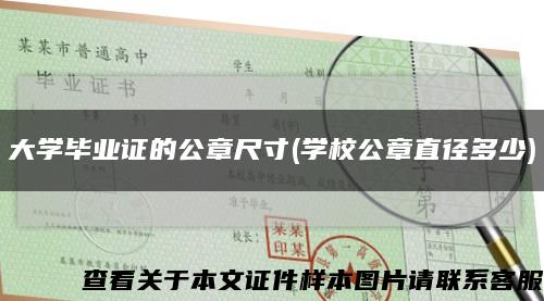 大学毕业证的公章尺寸(学校公章直径多少)缩略图