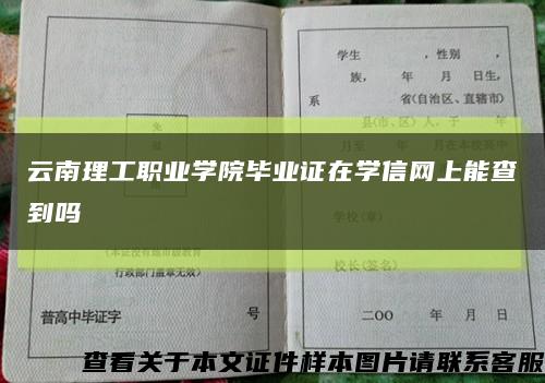 云南理工职业学院毕业证在学信网上能查到吗缩略图
