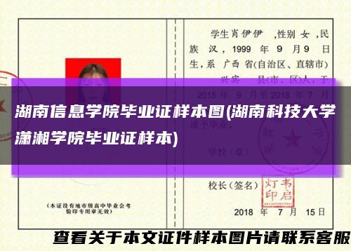 湖南信息学院毕业证样本图(湖南科技大学潇湘学院毕业证样本)缩略图