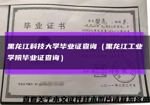 黑龙江科技大学毕业证查询（黑龙江工业学院毕业证查询）缩略图