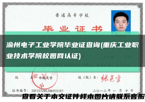 渝州电子工业学院毕业证查询(重庆工业职业技术学院校园网认证)缩略图