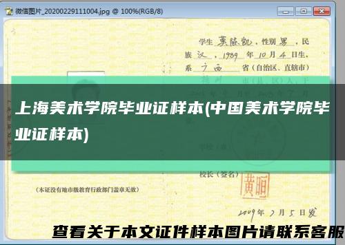 上海美术学院毕业证样本(中国美术学院毕业证样本)缩略图