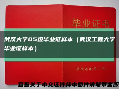 武汉大学05级毕业证样本（武汉工程大学毕业证样本）缩略图