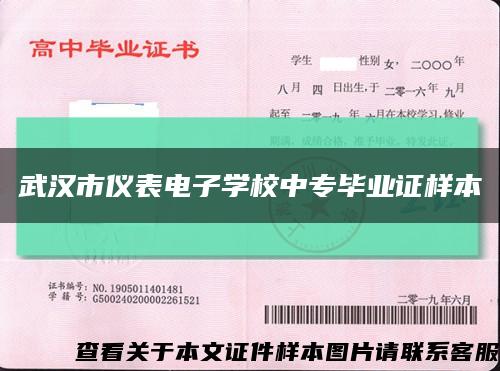 武汉市仪表电子学校中专毕业证样本缩略图