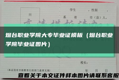 烟台职业学院大专毕业证模板（烟台职业学院毕业证图片）缩略图