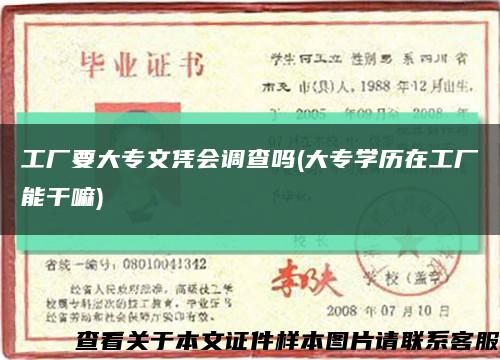 工厂要大专文凭会调查吗(大专学历在工厂能干嘛)缩略图