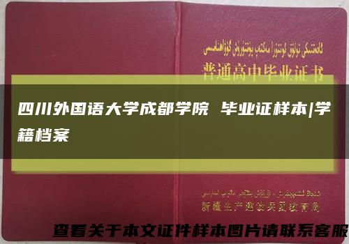 四川外国语大学成都学院 毕业证样本|学籍档案缩略图