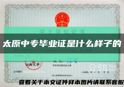 太原中专毕业证是什么样子的缩略图