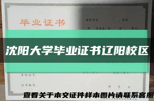沈阳大学毕业证书辽阳校区缩略图