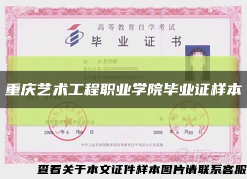 重庆艺术工程职业学院毕业证样本缩略图