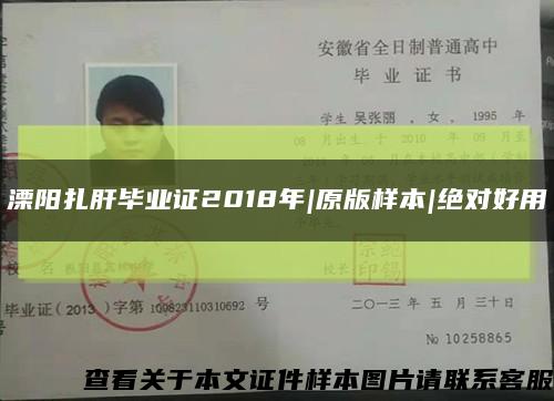 溧阳扎肝毕业证2018年|原版样本|绝对好用缩略图