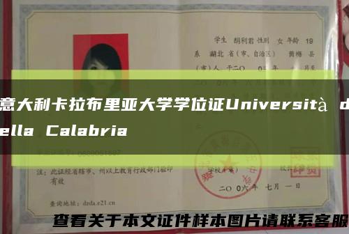意大利卡拉布里亚大学学位证Università della Calabria缩略图