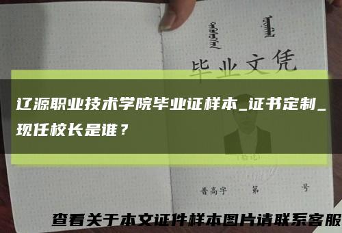 辽源职业技术学院毕业证样本_证书定制_现任校长是谁？缩略图
