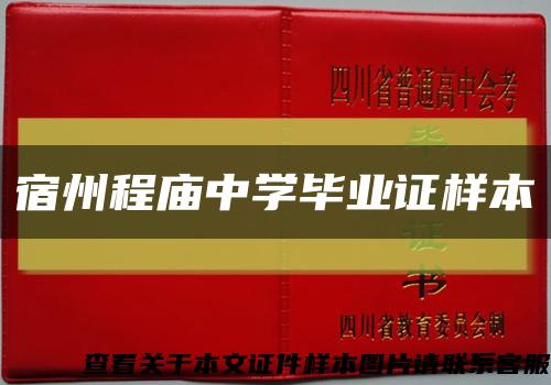 宿州程庙中学毕业证样本缩略图