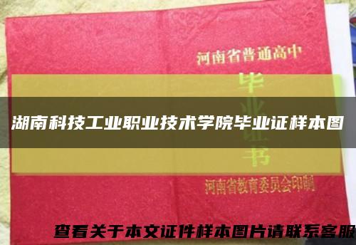 湖南科技工业职业技术学院毕业证样本图缩略图