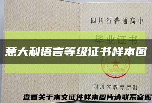 意大利语言等级证书样本图缩略图