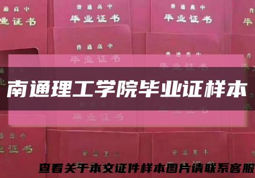 南通理工学院毕业证样本缩略图